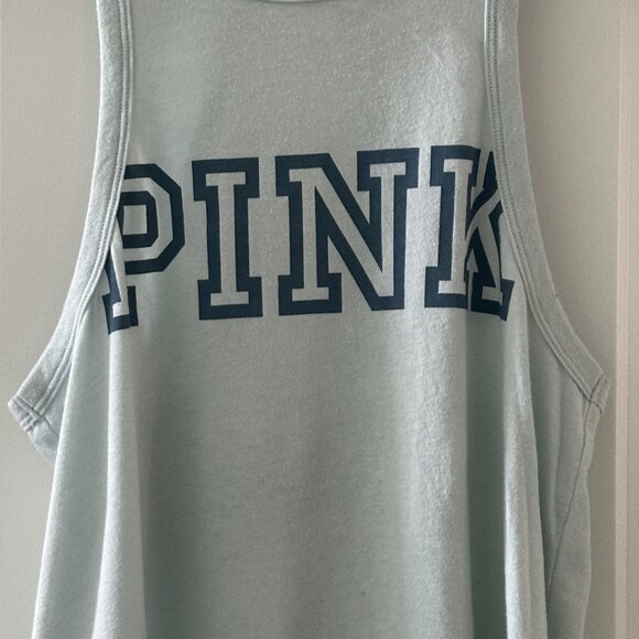 Victorias Secret Pink Light Blue Tank Top With Open Back Design XS Cotton/Polyes - Picture 5 of 6